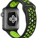 Curea iUni compatibila cu Apple Watch 1/2/3/4/5/6/7, 40mm, Silicon Sport, Black/Green